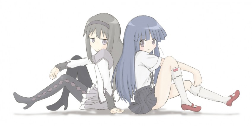 akemi homura and furude rika (mahou shoujo madoka magica and 1 more) drawn by nekofuton