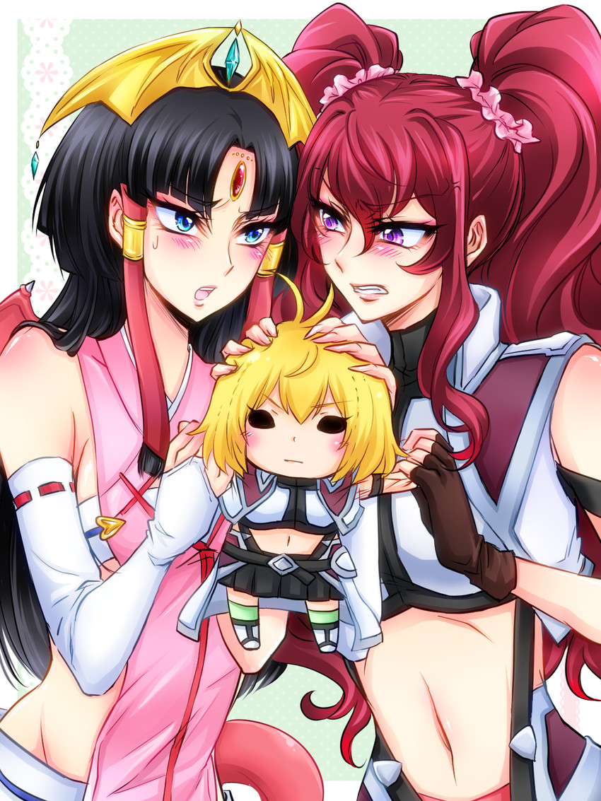 angelise ikaruga misurugi, hilda, and salamandinay (cross ange) drawn by kiraki
