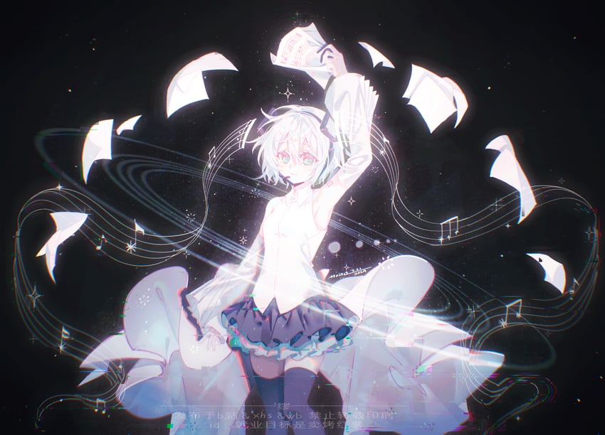 hatsune miku (vocaloid and 1 more) drawn by jiuye_mubiao_shi_mai_kao_hongshu