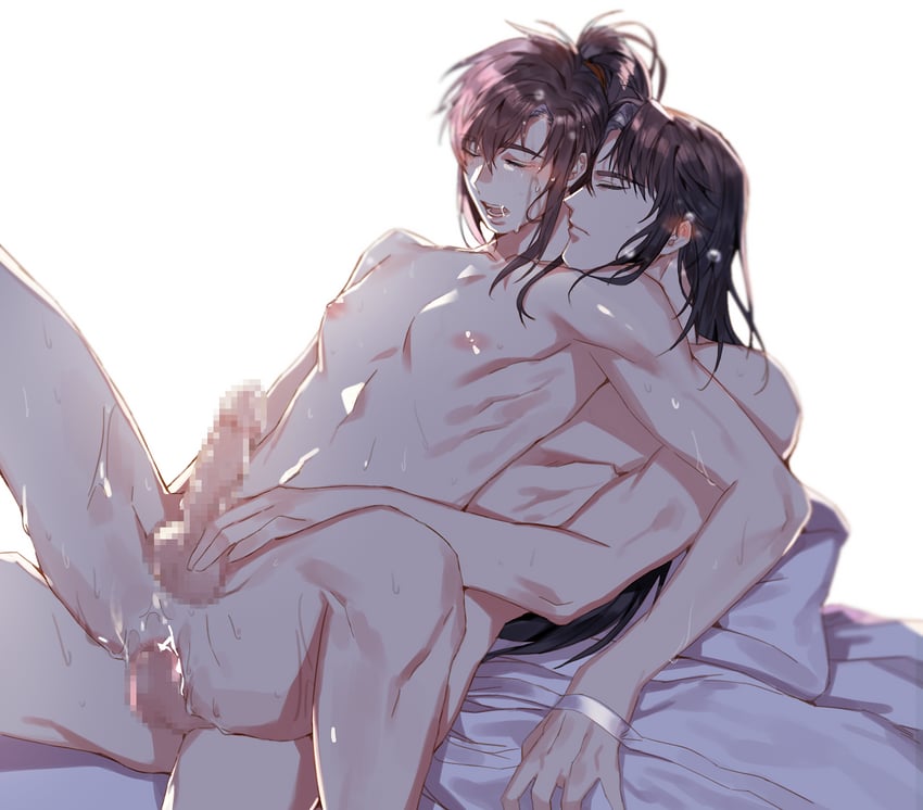 wei wuxian and lan wangji (modao zushi) drawn by jujeop