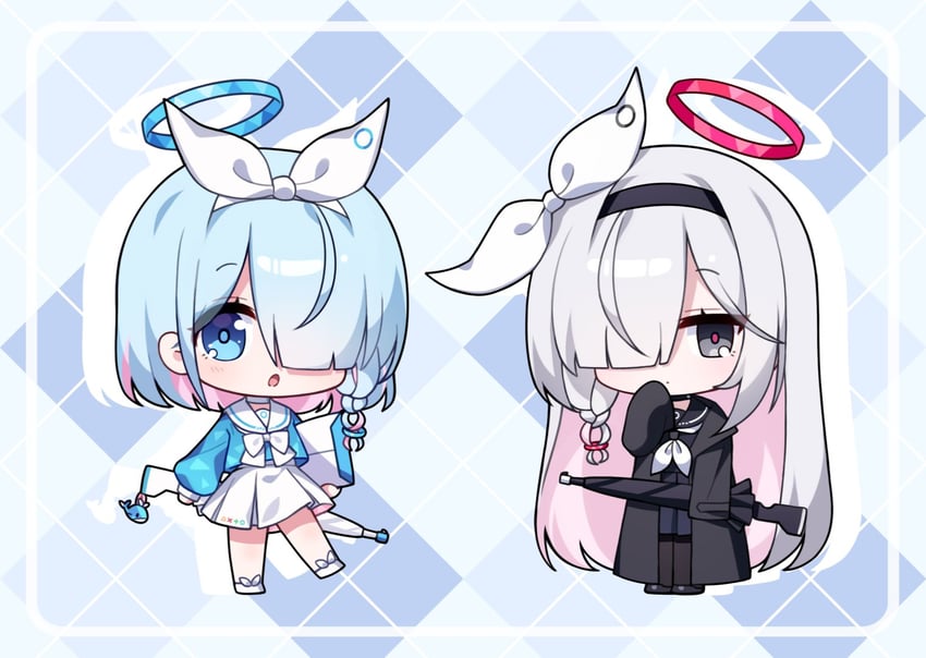 arona and plana (blue archive) drawn by pudding_(skymint_028)