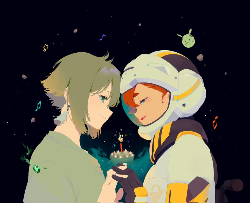 suletta mercury, haro, and elan ceres (gundam and 1 more) drawn by bgiusx