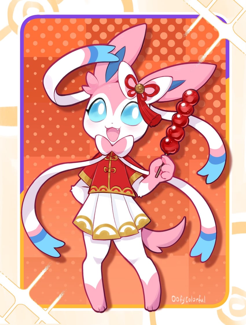 sylveon (pokemon and 1 more) drawn by oofycolorful