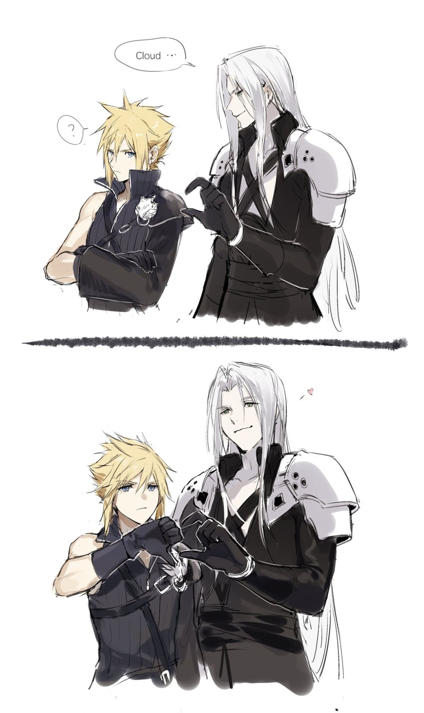 cloud strife and sephiroth (final fantasy and 2 more) drawn by lydiaaa