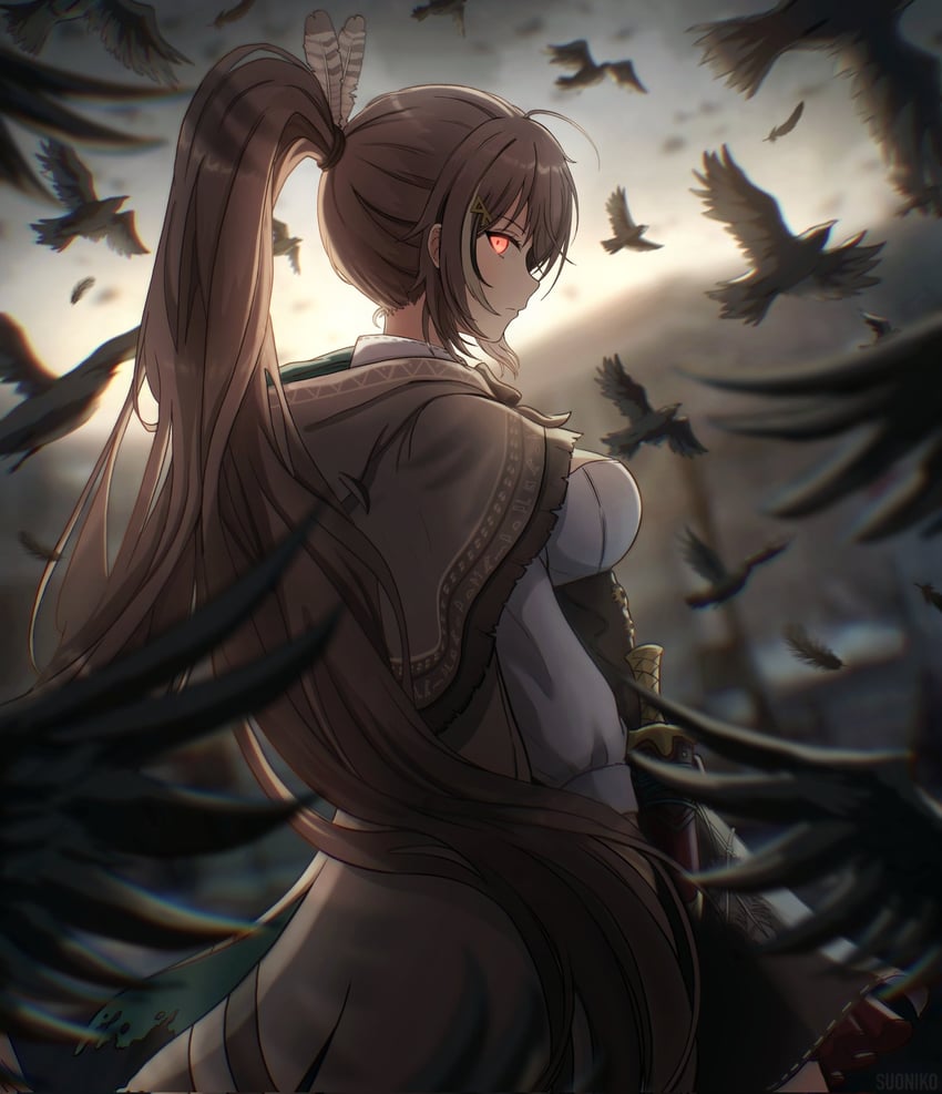 nanashi mumei (hololive and 1 more) drawn by suoniko
