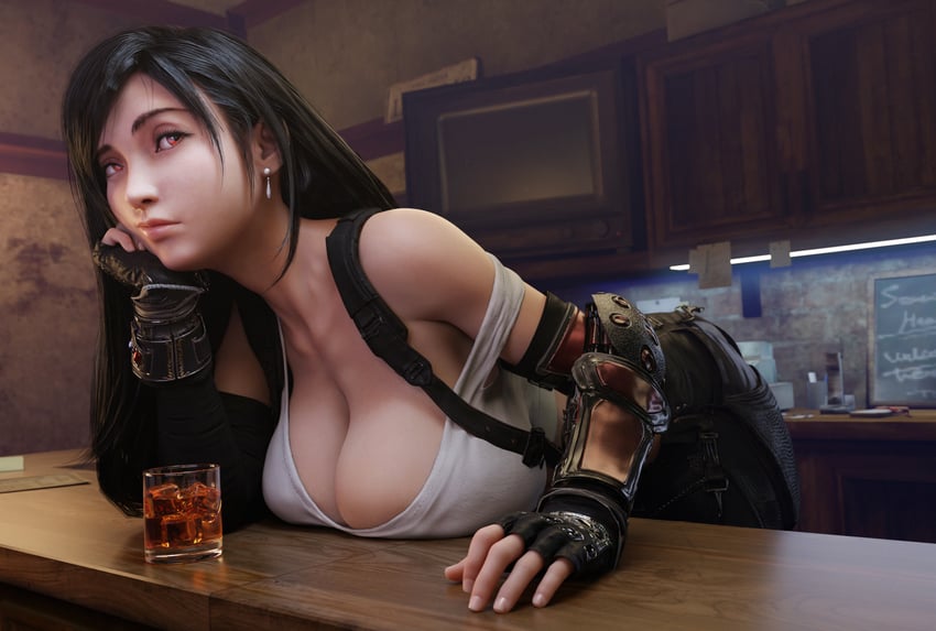 tifa lockhart (final fantasy and 1 more) drawn by batesz