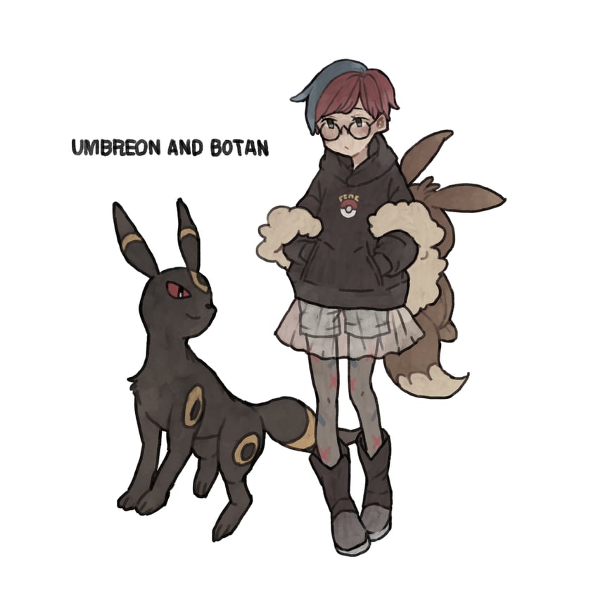 umbreon and penny (pokemon and 1 more) drawn by ichi_kawa_ichi