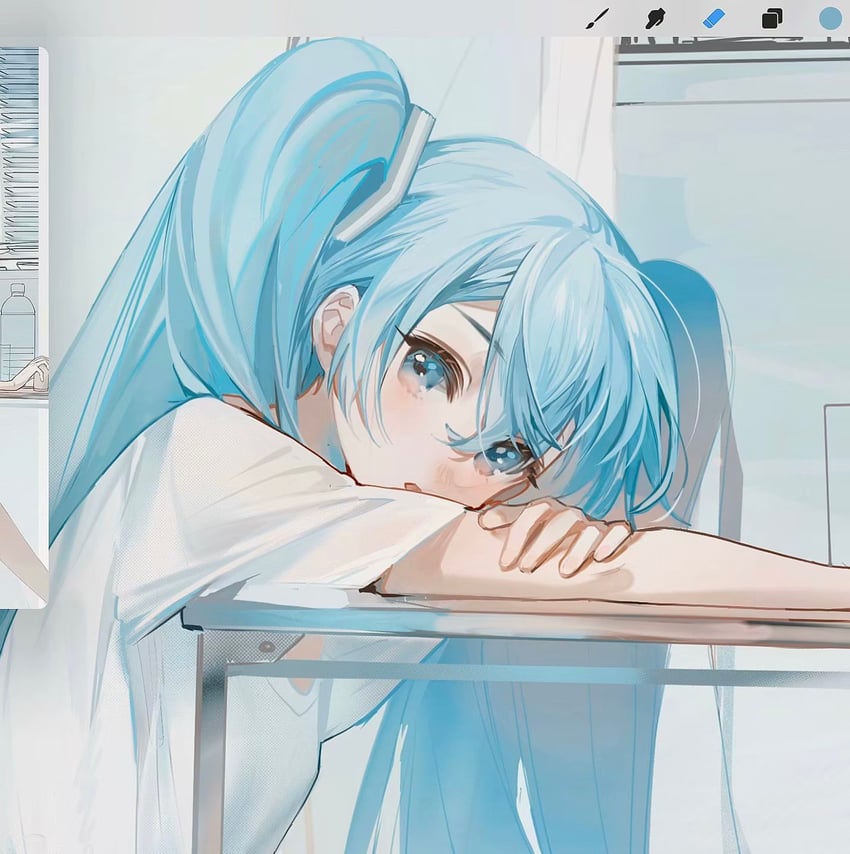 hatsune miku (vocaloid and 1 more) drawn by rumoon
