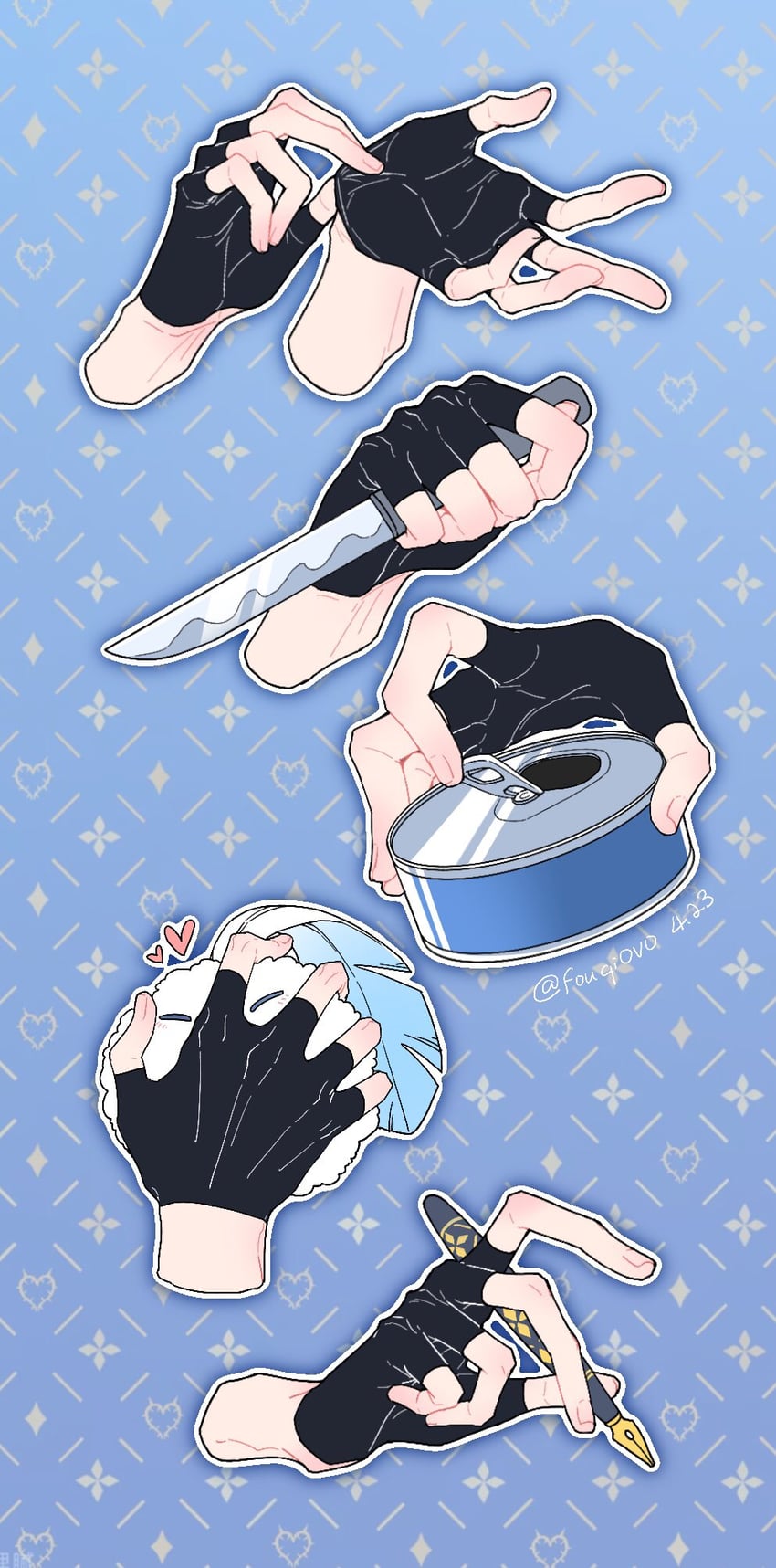 ike eveland and quilldren (nijisanji and 1 more) drawn by fouqi