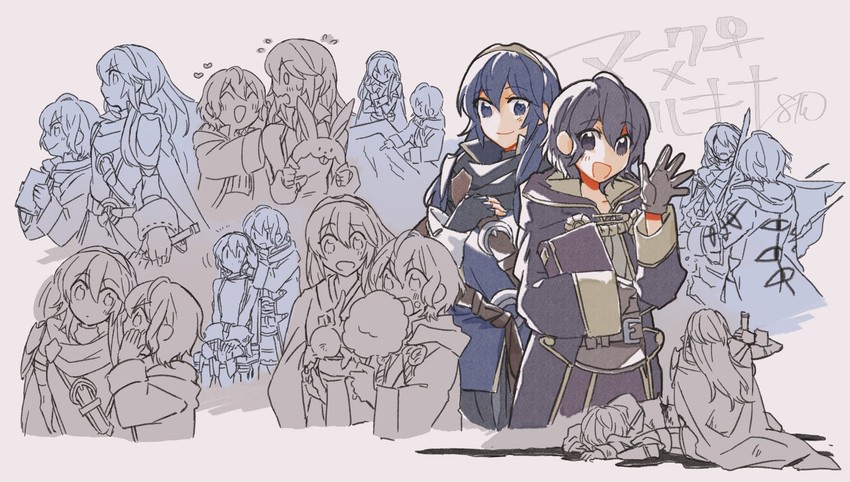 lucina and female morgan (fire emblem and 1 more) drawn by batoson54