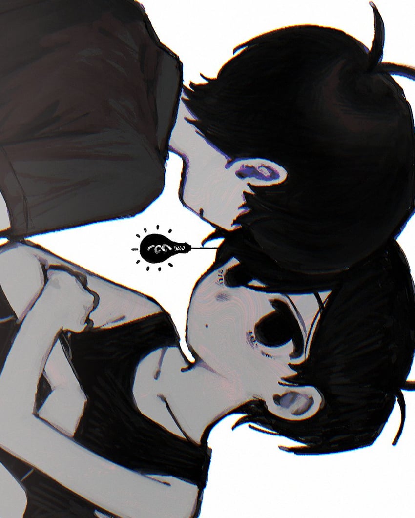 sunny and omori (omori) drawn by rou_(h_s_sinrin)