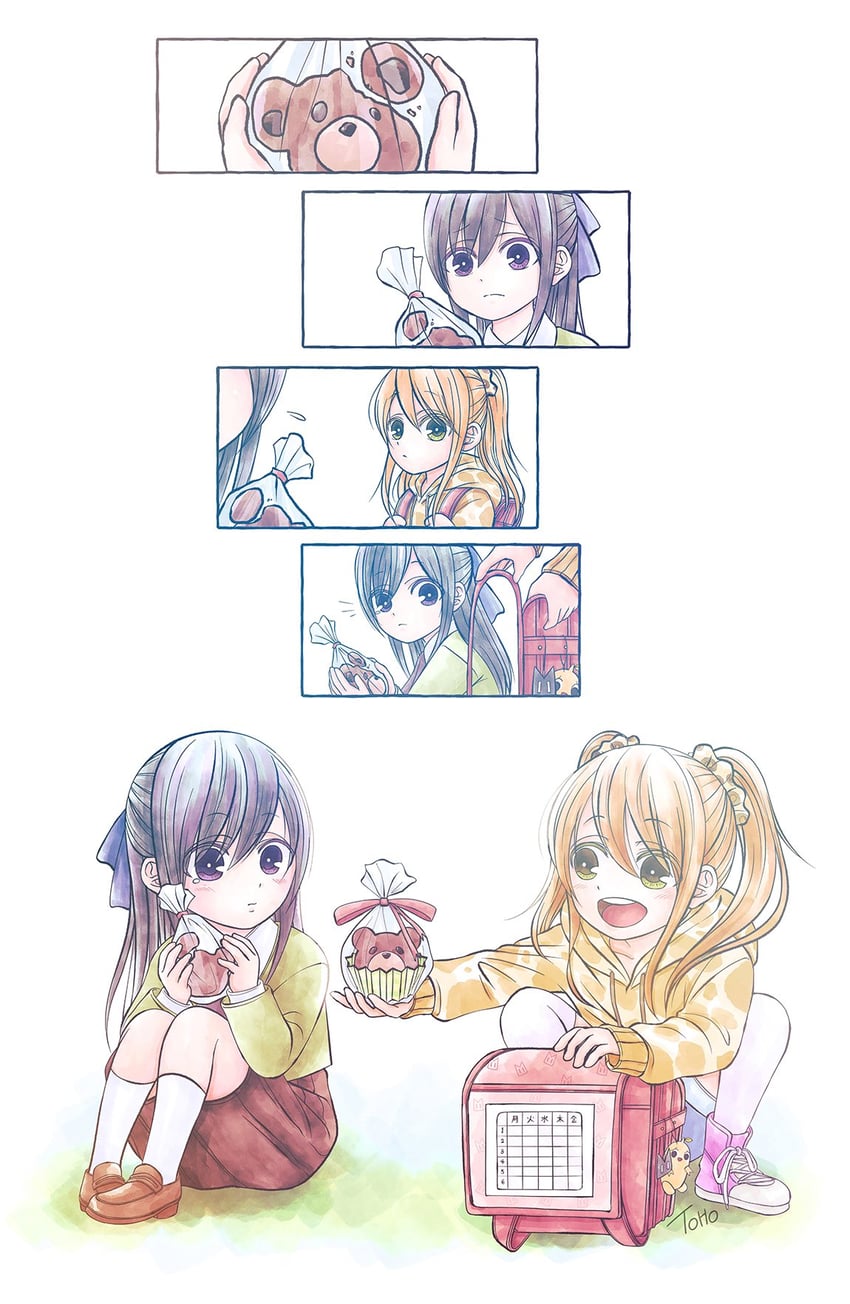 aihara yuzu, aihara mei, and saburouta (citrus) drawn by toho_7