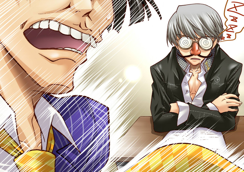 narukami yu and morooka kinshirou (persona and 1 more) drawn by segami_daisuke