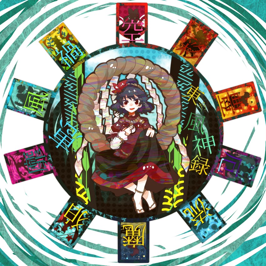 hakurei reimu, kirisame marisa, kochiya sanae, shameimaru aya, inubashiri momiji, and 6 more (touhou and 1 more) drawn by itomugi-kun