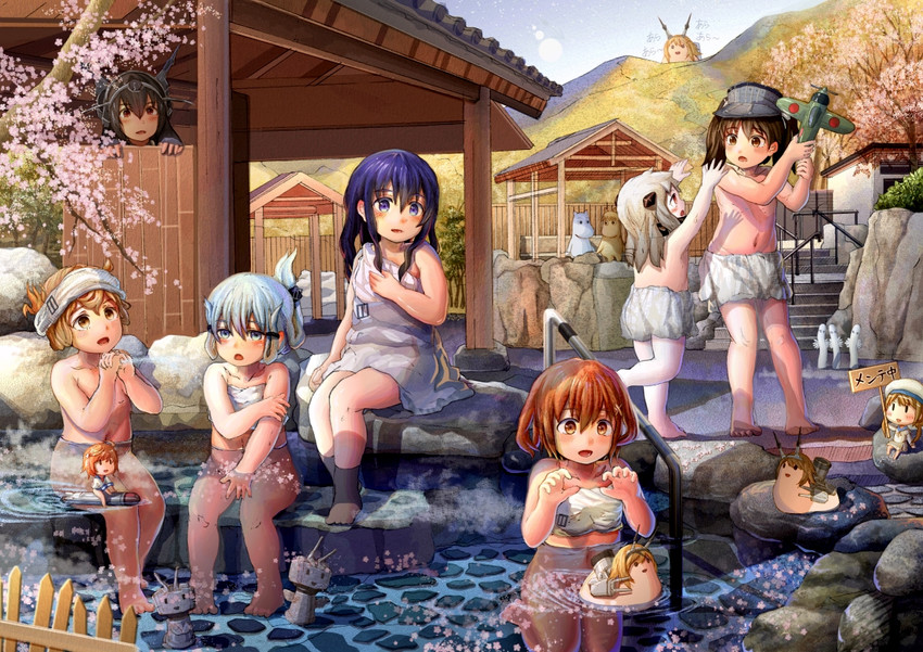 hibiki, inazuma, ikazuchi, akatsuki, nagato, and 9 more (kantai collection and 1 more) drawn by loli_wa_shinri