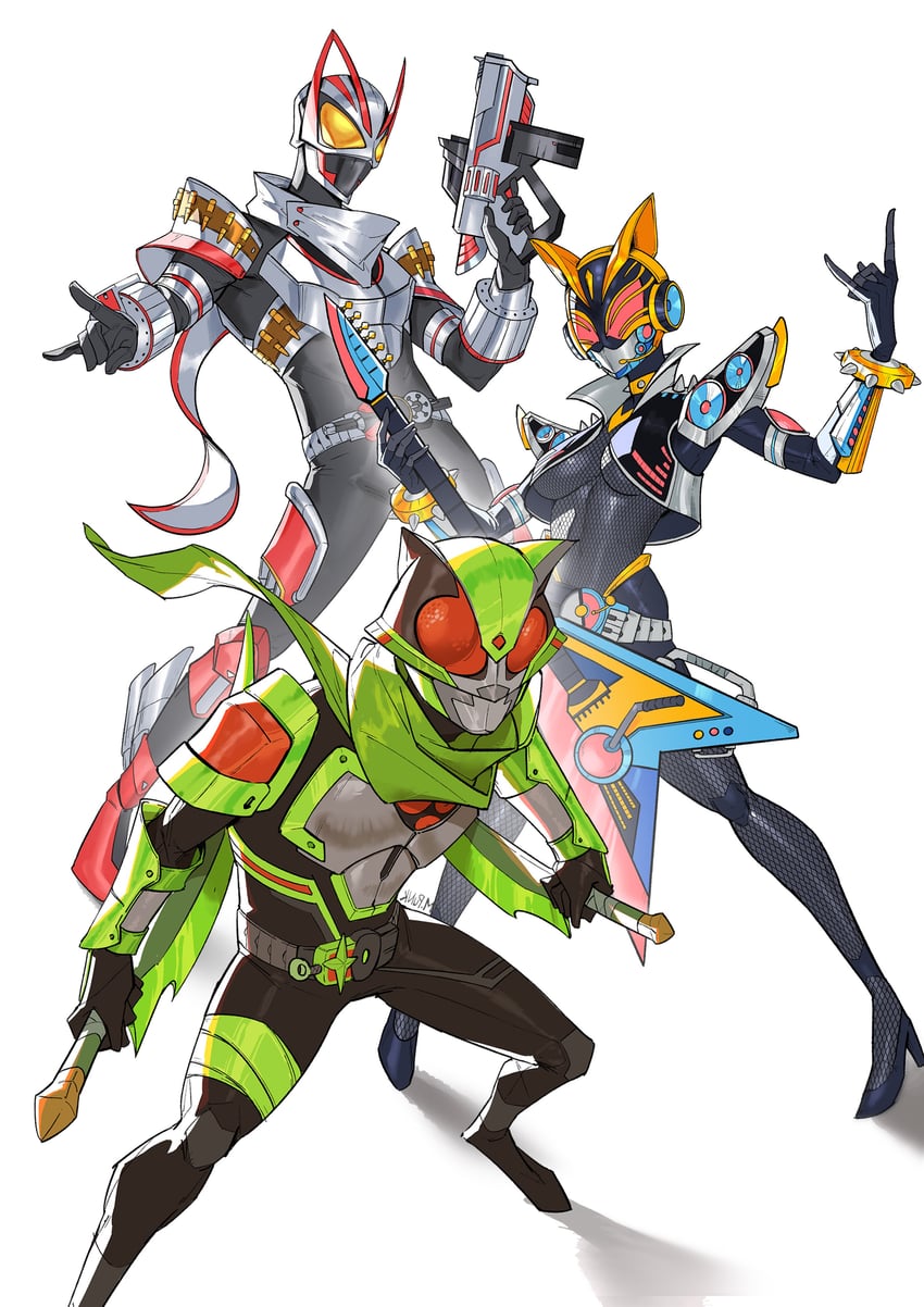 kamen rider geats, kamen rider tycoon, and kamen rider na-go (kamen rider and 1 more) drawn by maniaxpunk