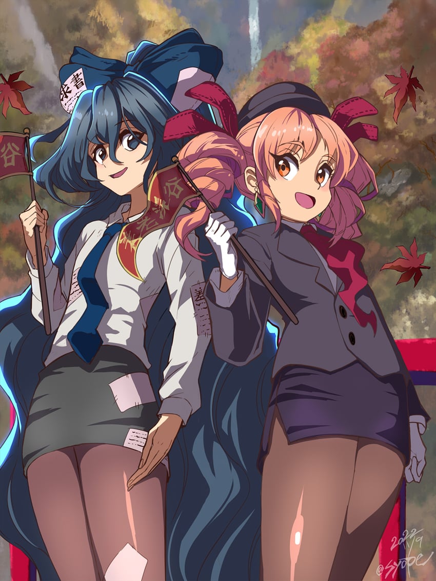 yorigami shion and yorigami jo'on (touhou and 1 more) drawn by syope