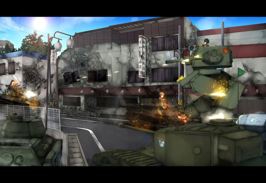 katyusha, nishi kinuyo, and fukuda haru (girls und panzer and 1 more) drawn by onion_(s00234289)