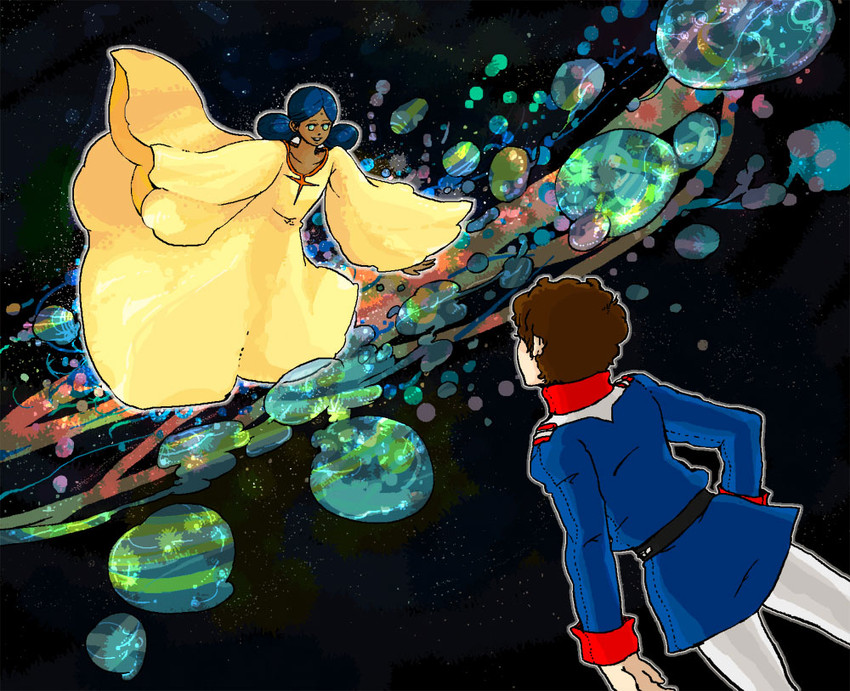 amuro ray and lalah sune (gundam and 1 more) drawn by hirasawa