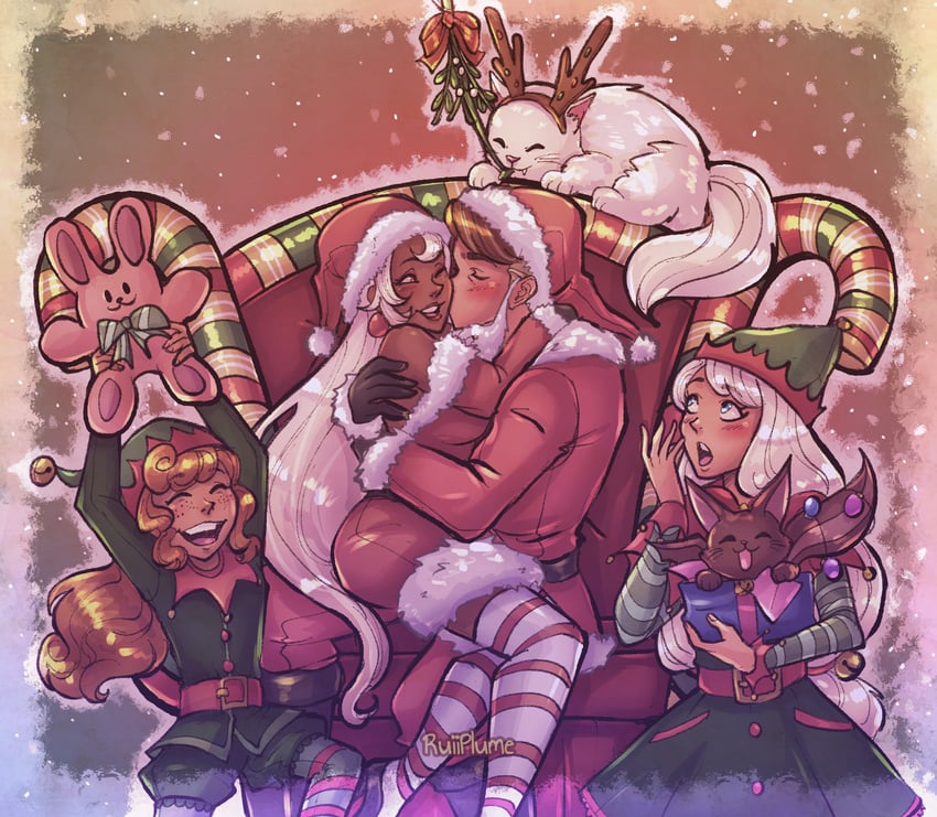 cream puff cookie, latte cookie, almond cookie, and walnut cookie (cookie run and 2 more) drawn by user_jchw4484