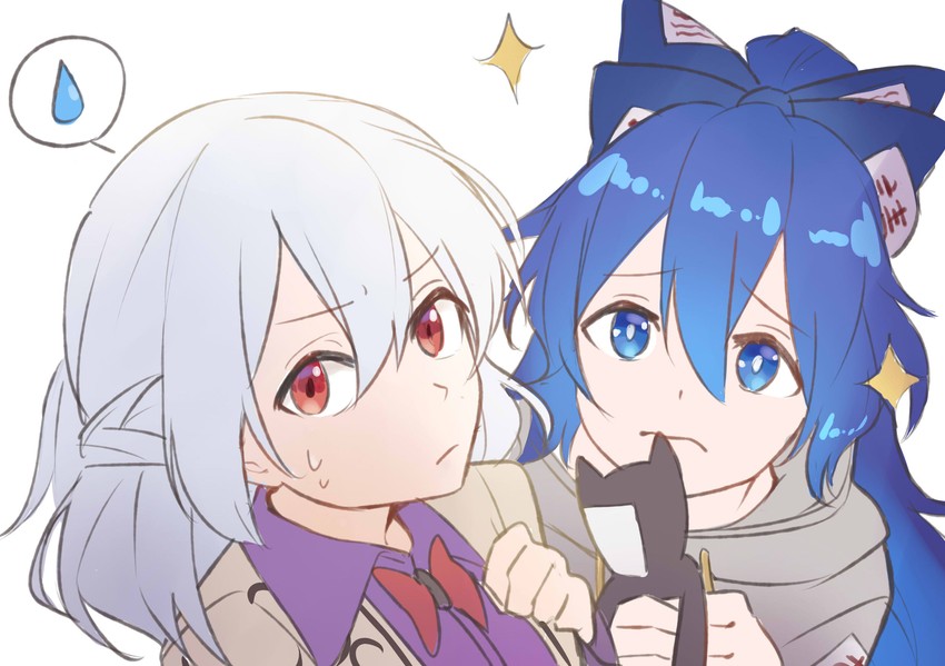 kishin sagume and yorigami shion (touhou and 1 more) drawn by idaku