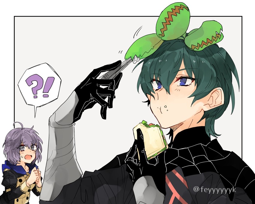 male byleth and bernadetta von varley (fire emblem and 2 more) drawn by feyyyyyyk