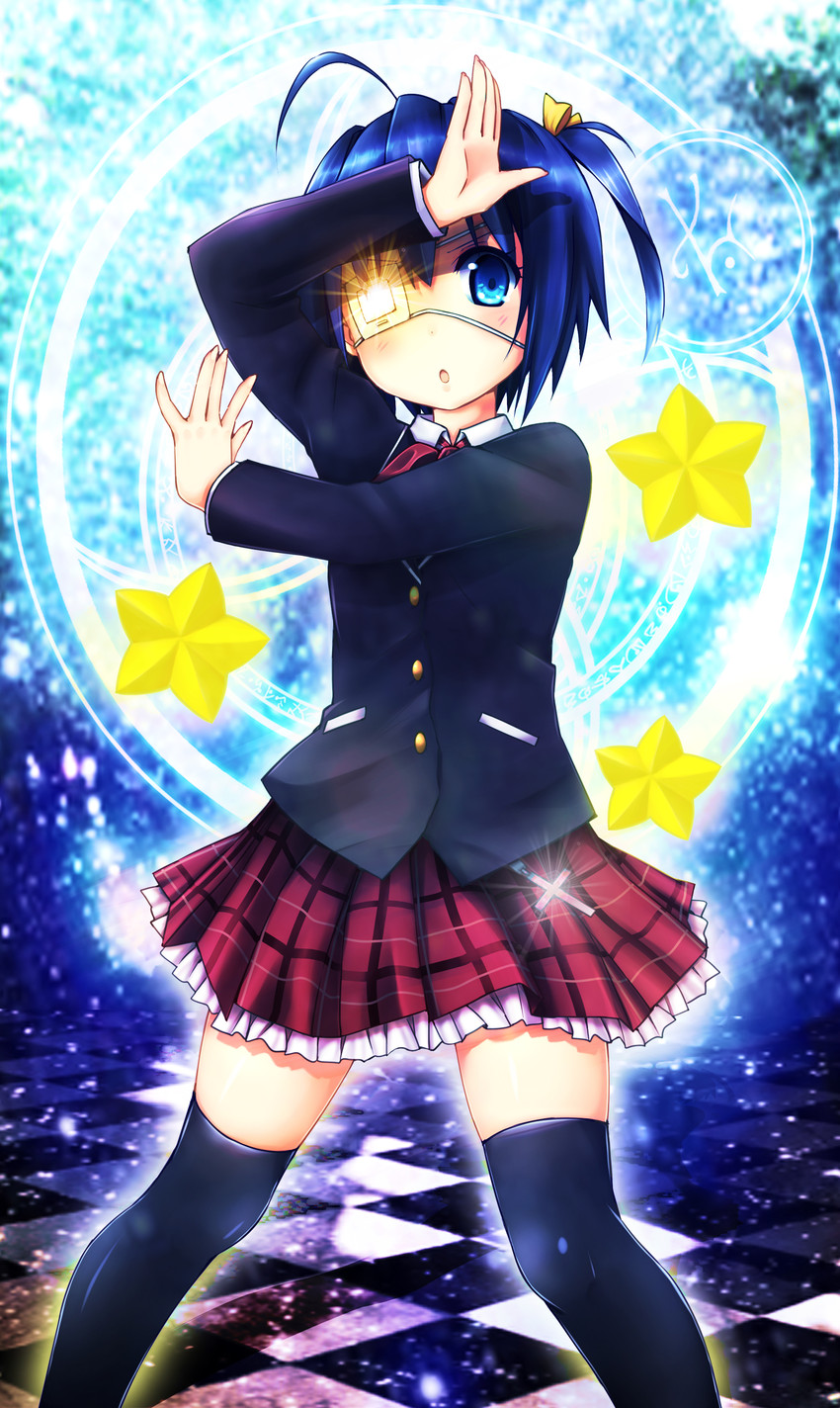 takanashi rikka (chuunibyou demo koi ga shitai!) drawn by pitui1996 and sky-freedom