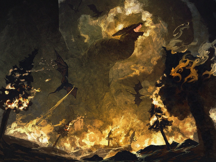 ancalagon (tolkien's legendarium and 1 more) drawn by anato_finnstark