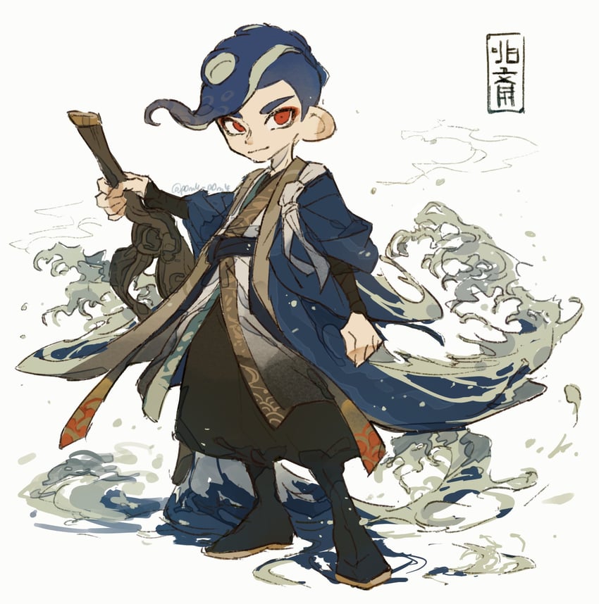 octoling player character and octoling boy (splatoon) drawn by p0m4_p0m4