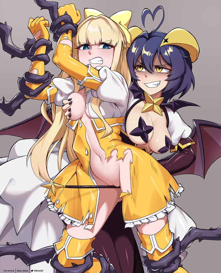 hiiragi utena, magia baiser, tenkawa kaoruko, and magia sulfur (mahou shoujo ni akogarete) drawn by allen_skies