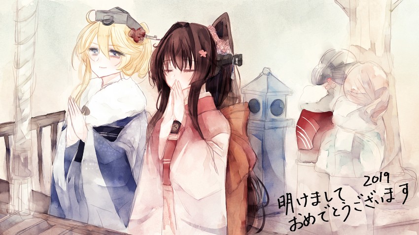 yamato, iowa, kasuga maru, shin'you, and taiyou (kantai collection) drawn by shima_(aliceanna0518)