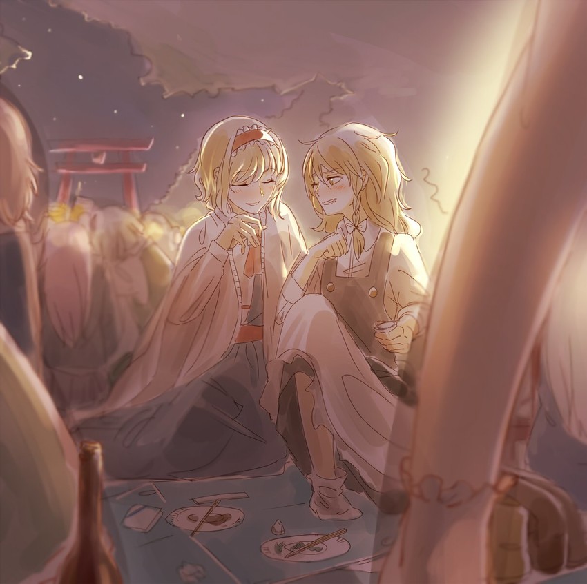 kirisame marisa, konpaku youmu, alice margatroid, and reisen udongein inaba (touhou) drawn by menbou_(nonnontako)