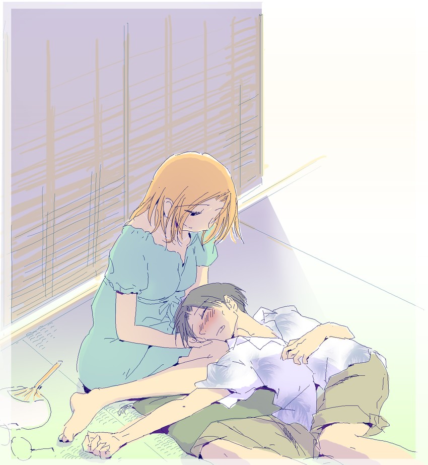 madarame harunobu and kasukabe saki (genshiken) drawn by zasha