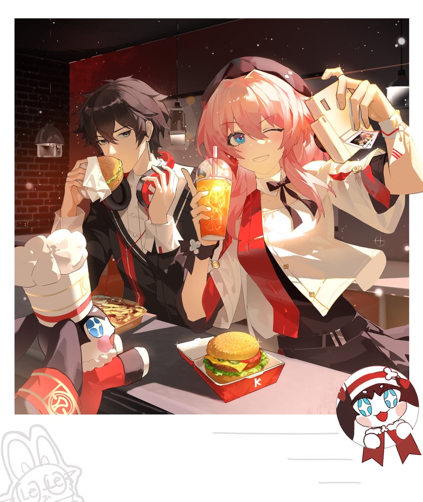 march 7th, dan heng, and pom-pom (honkai and 1 more) drawn by leleyoukuailele
