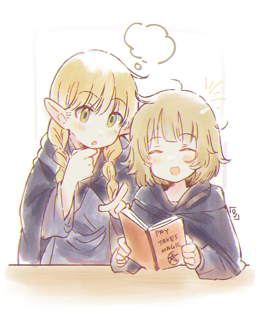 marcille donato and falin touden (dungeon meshi) drawn by oz_sumire