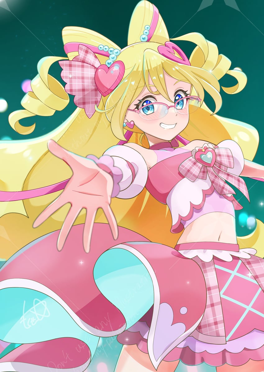sakura uta and cure idol (precure and 1 more) drawn by europa_715