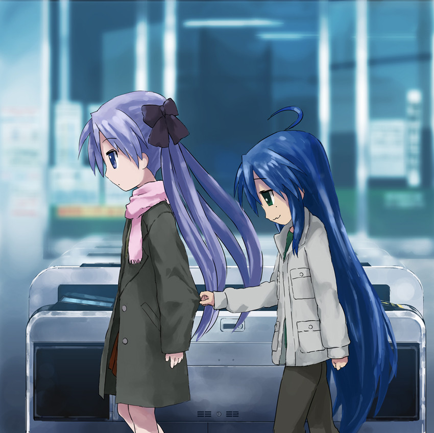 hiiragi kagami and izumi konata (lucky star) drawn by isou_nagi