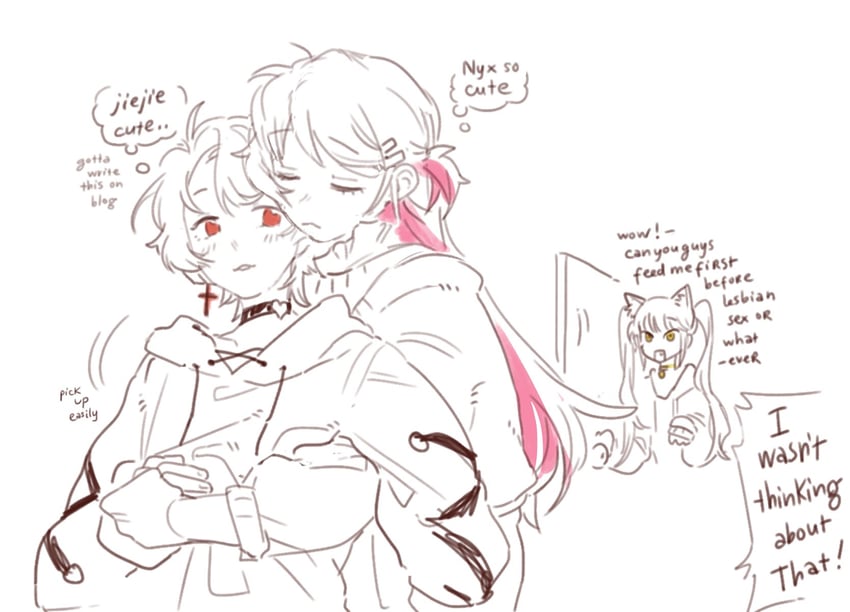 selene yan, nyx xia, and bell (love curse: find your soulmate) drawn by hiru315