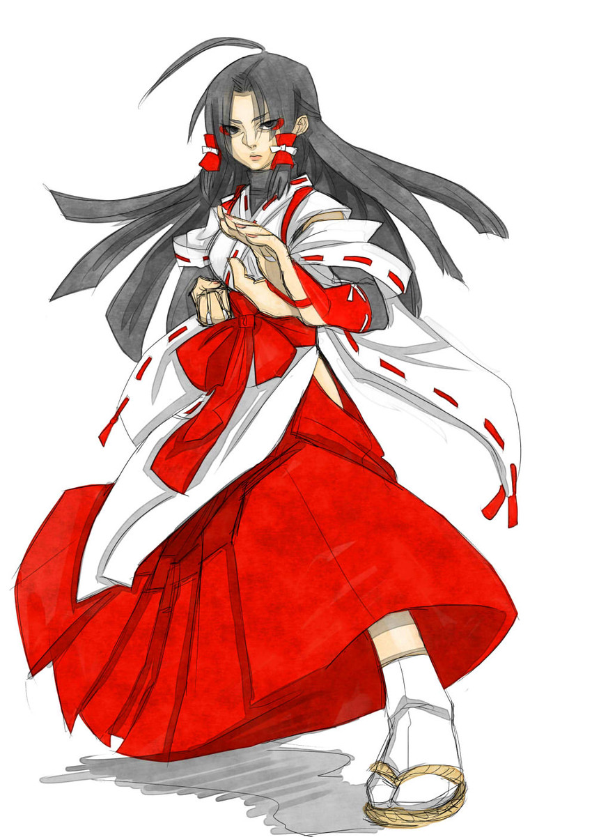 sendai hakurei no miko (original and 2 more) drawn by kuroi_yasu