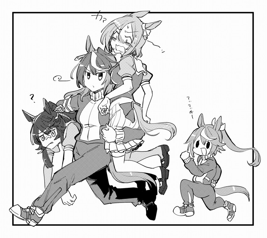 tokai teio, symboli rudolf, narita brian, and air groove (umamusume) drawn by takatsuki_nato