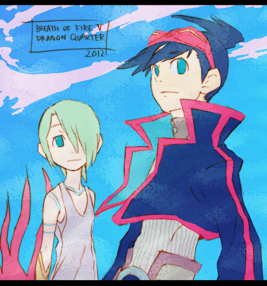 nina and ryu (breath of fire and 1 more) drawn by degarashi_(ponkotsu)