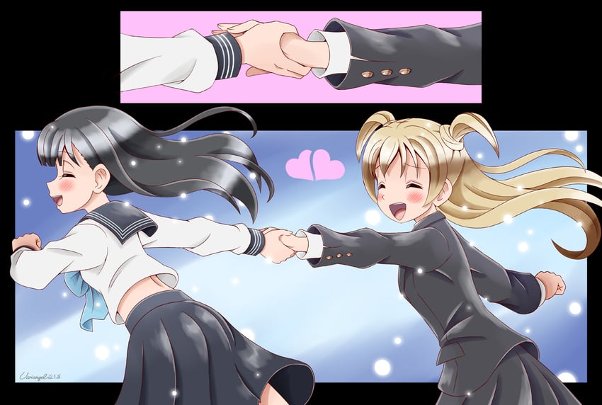 akebi komichi and kizaki erika (akebi-chan no serafuku) drawn by variangel