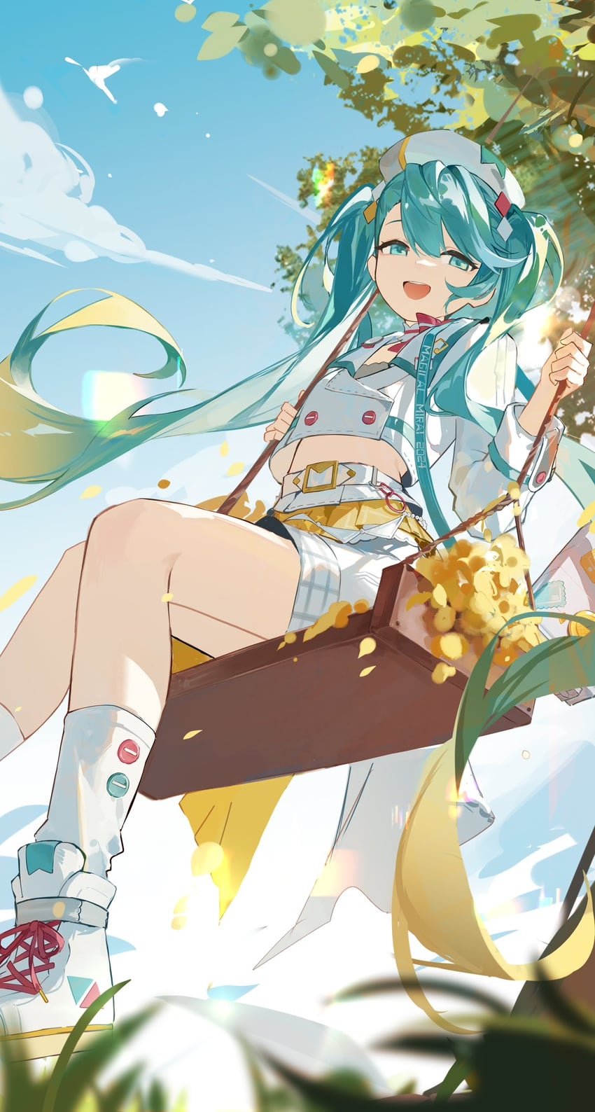 hatsune miku and magical mirai miku (vocaloid and 1 more) drawn by jiu_ye_sang