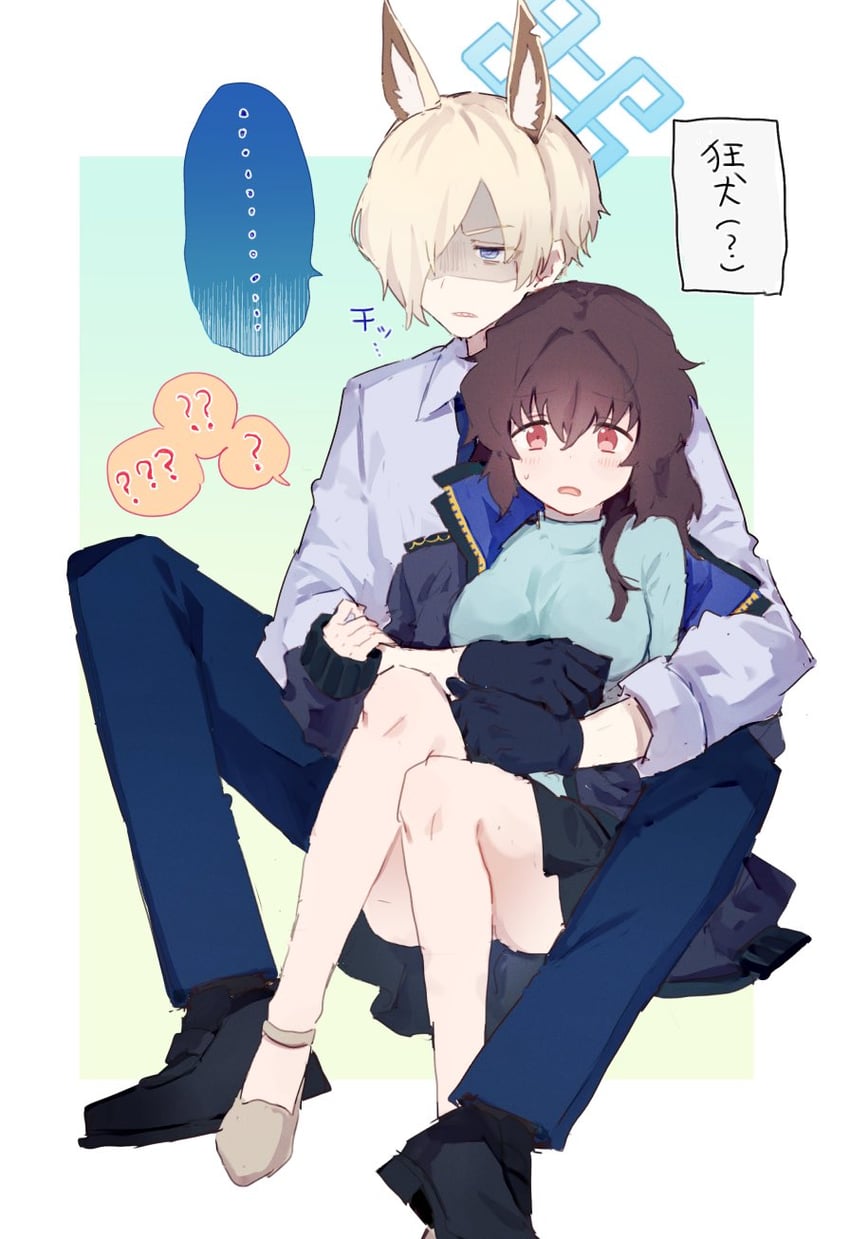 sensei, kanna, and female sensei (blue archive) drawn by senta_(ysk_0218)