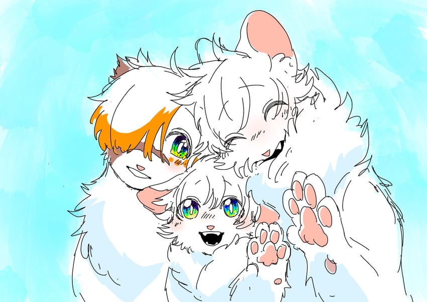 brightheart, cloudtail, and whitewing (warrior cats and 1 more) drawn by neko_gokoro