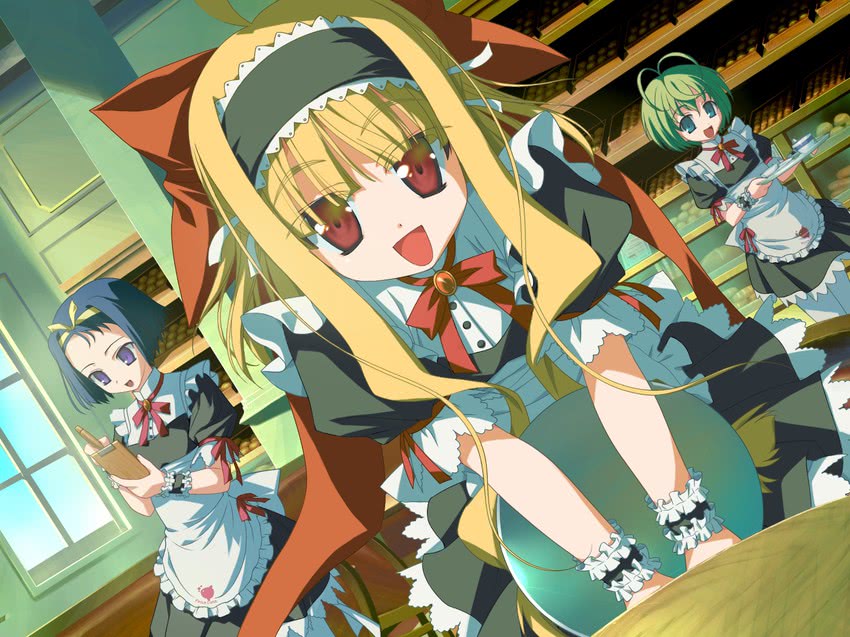 alice alicetel fernek, sofiace raphonitte, and granitiana cristia (wiz anniversary) drawn by shida_kazuhiro