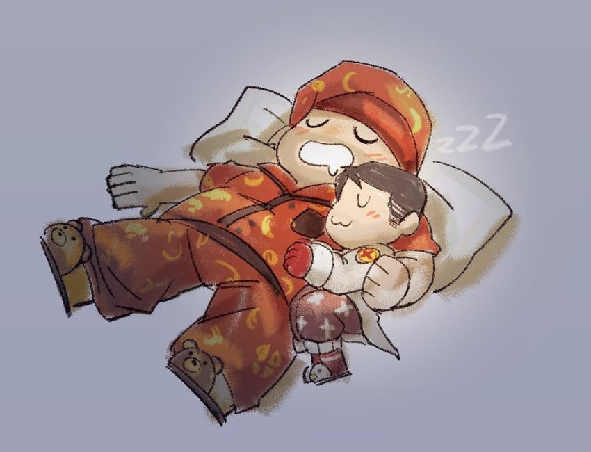 medic, heavy, red heavy, and red medic (team fortress 2) drawn by sdz_(inazuma)