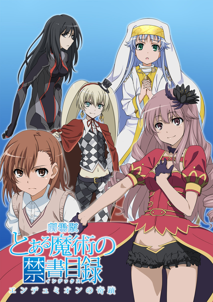 misaka mikoto, index, meigo arisa, shoutaura sequenzia, and ladylee tangleroad (toaru majutsu no index and 1 more) drawn by iyakun