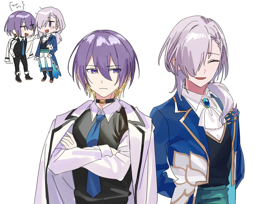 moona hoshinova and pavolia reine (hololive and 1 more) drawn by yomosaka