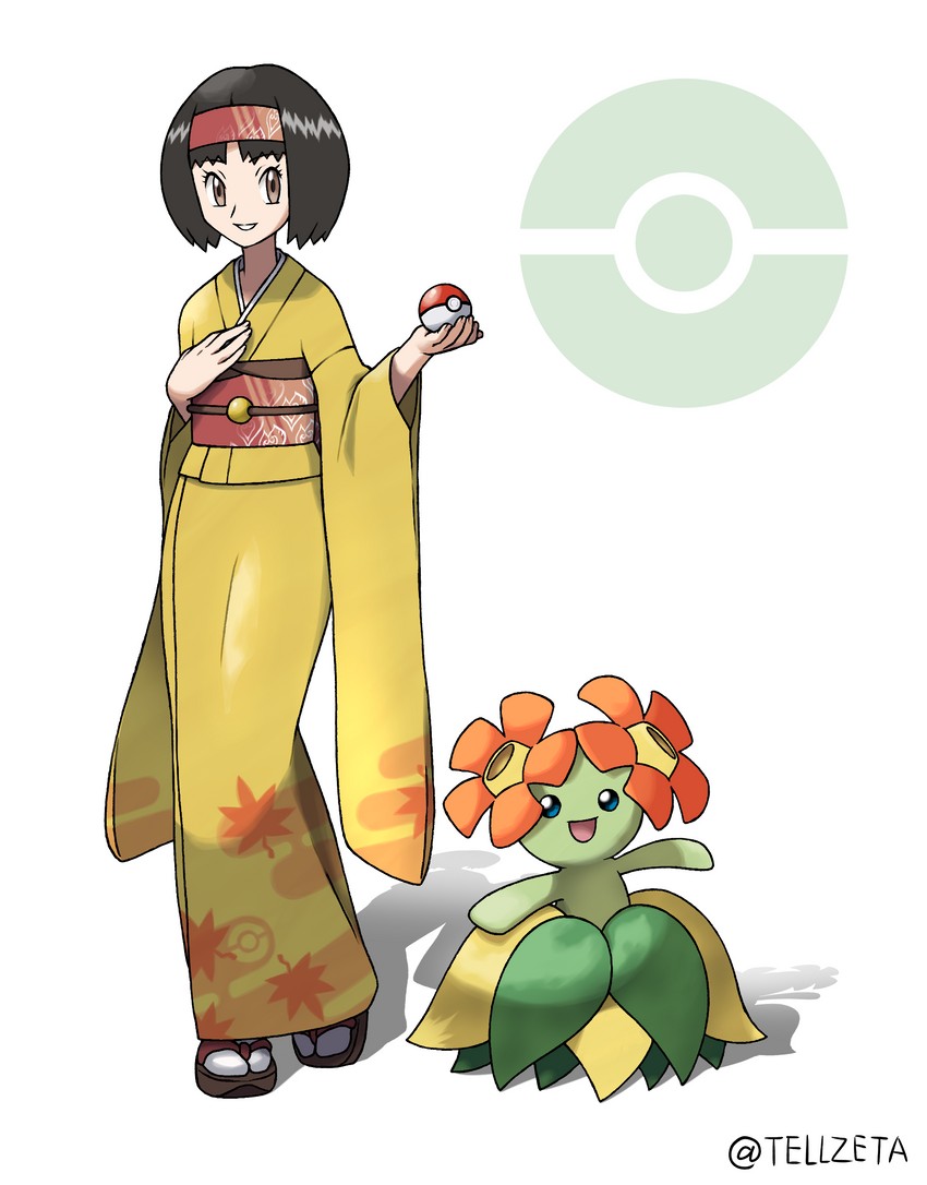 erika and bellossom (pokemon and 1 more) drawn by tellzeta